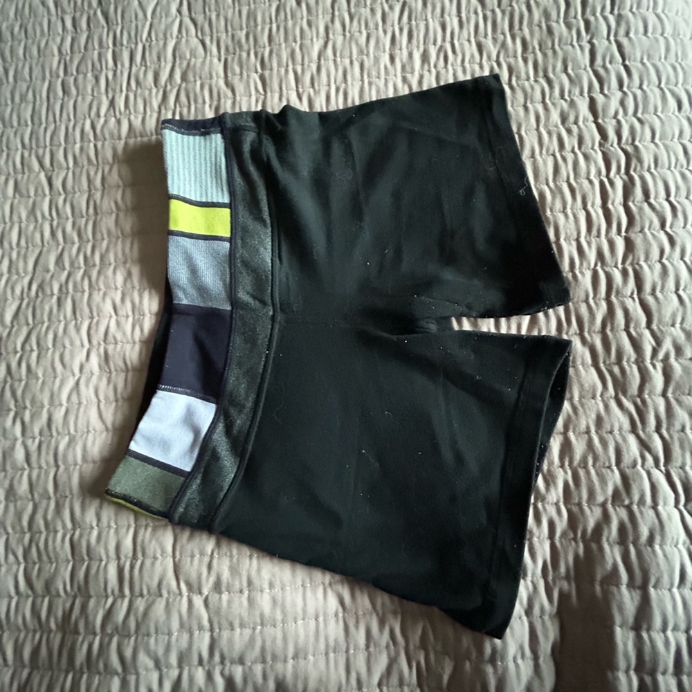lululemon athletica Black Shorts with Colorful Waistband